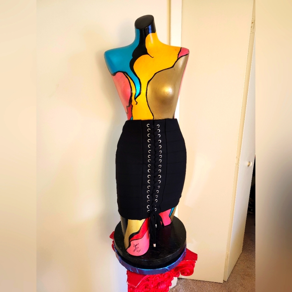 Black Midi Corset Skirt